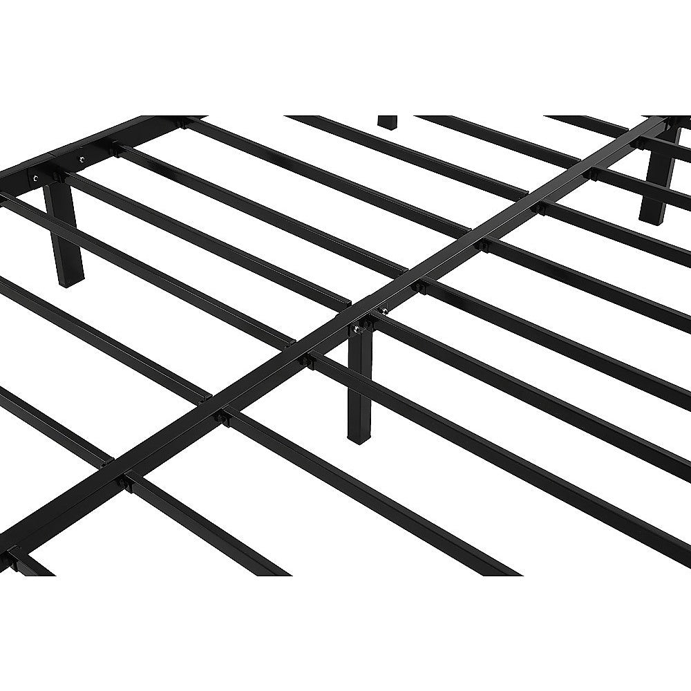 King Single - King Single Full Metal Bed Frame Base Sturdy Steel Bed Base