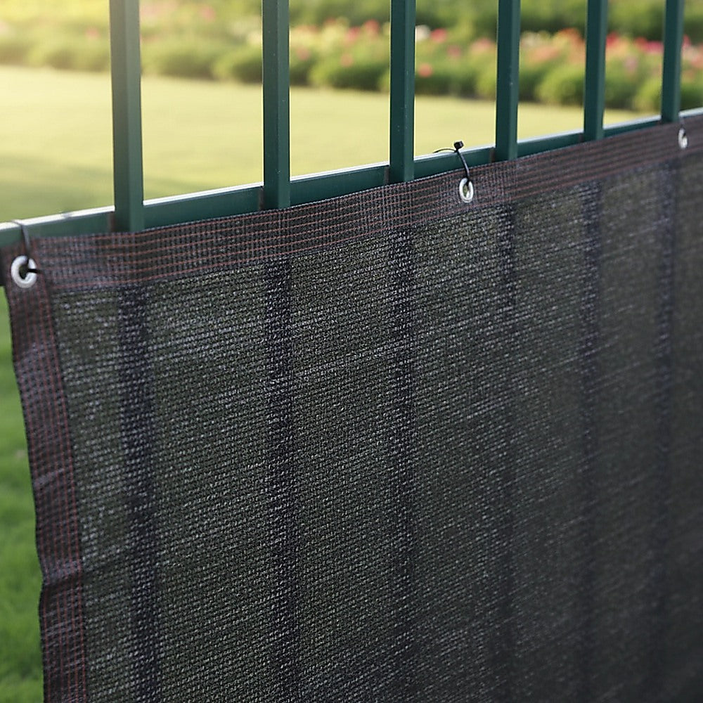 15m x 2m Fence Windscreen Privacy Screen Shade Cover Coffee Fabric Mesh Garden