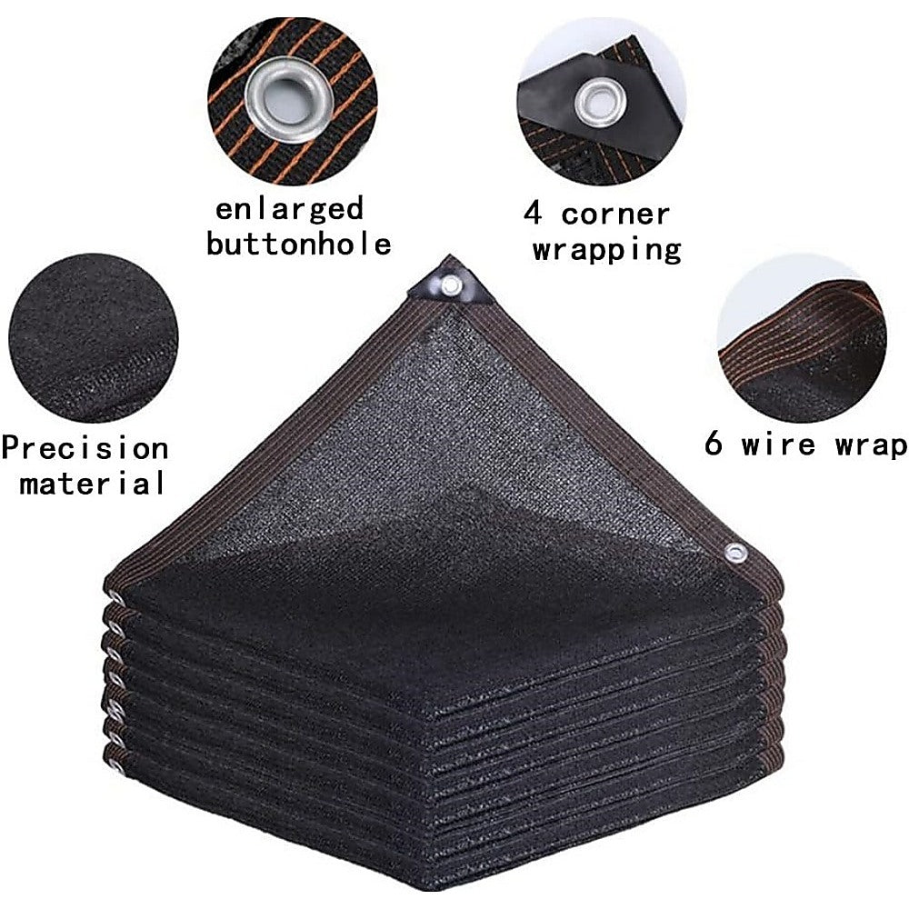 15m x 2m Fence Windscreen Privacy Screen Shade Cover Coffee Fabric Mesh Garden