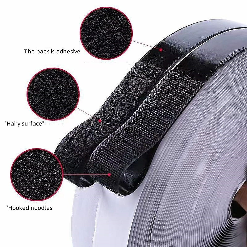 Self-Adhesive Hook and Loop Fastener Tape – Easy Peel & Stick
