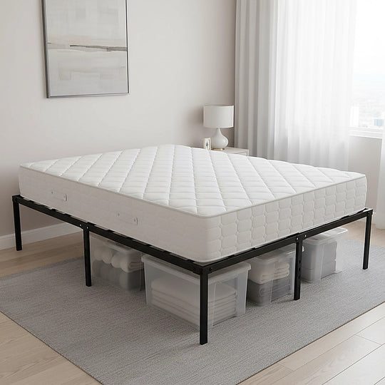 Queen Metal Bed Frame 45cm High Full Steel Base Platform Bed