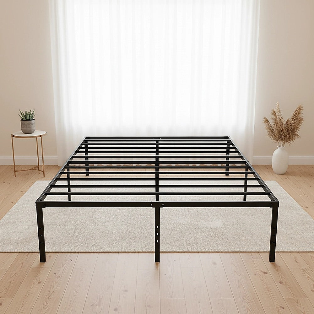 Queen Metal Bed Frame 45cm High Full Steel Base Platform Bed | Queen