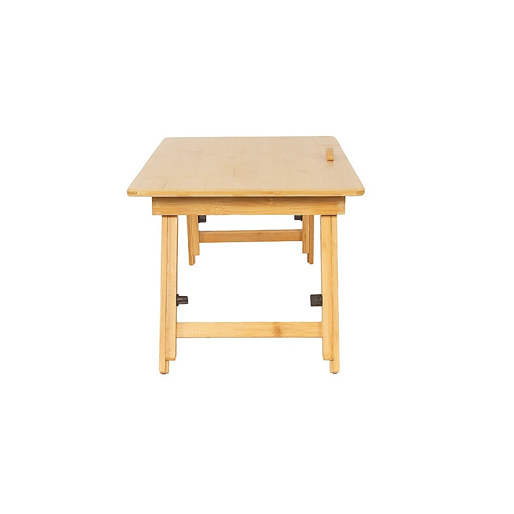 Bamboo Folding Laptop Bed Table Adjustable Height