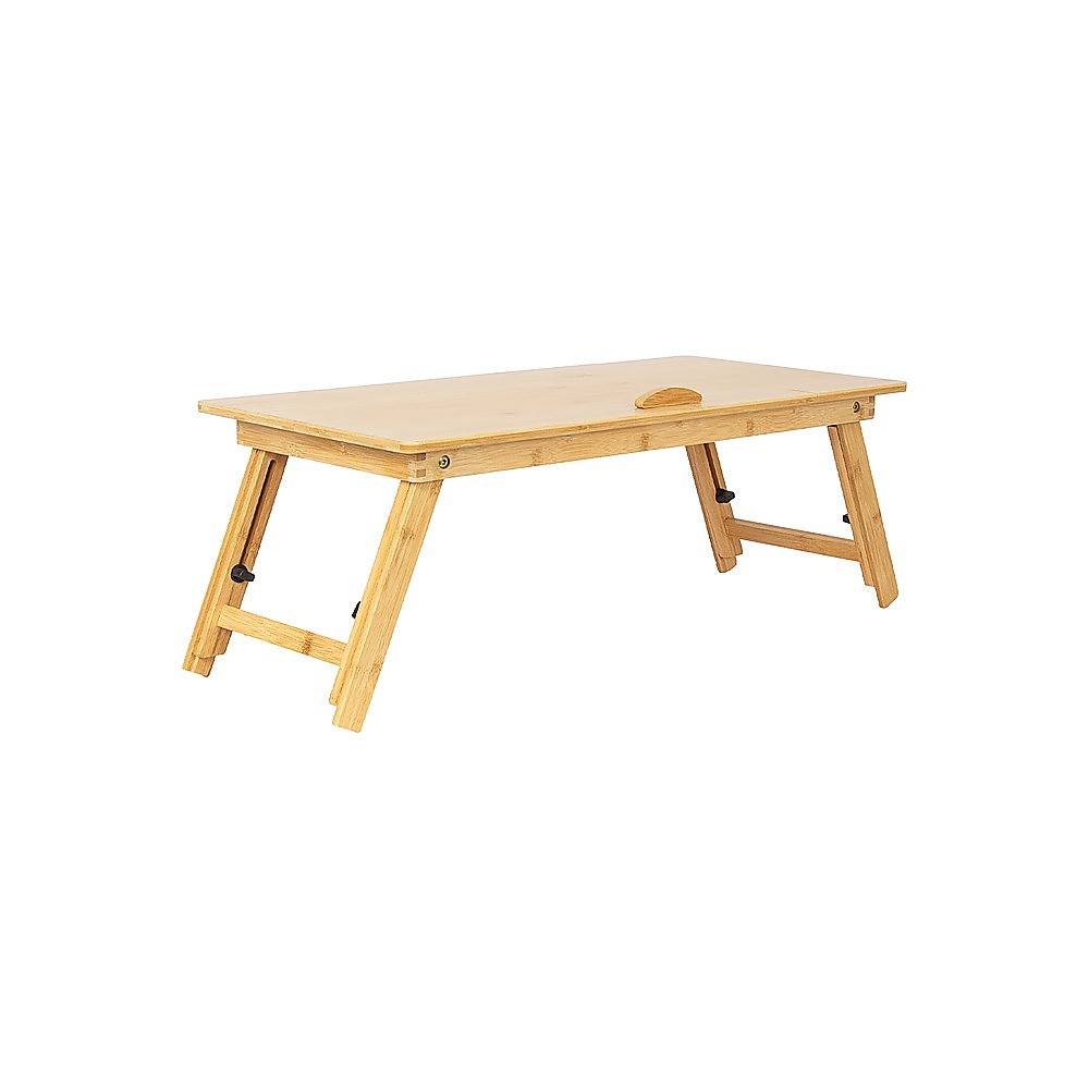 Bamboo Folding Laptop Bed Table Adjustable Height