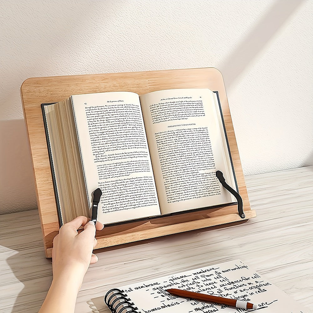 Adjustable Bamboo Reading Stand Multi-Angle Book Holder