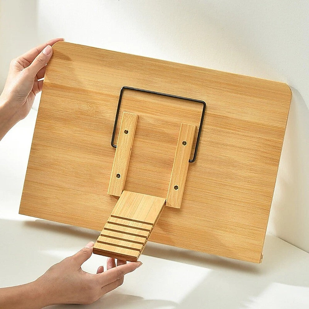 Adjustable Bamboo Reading Stand Multi-Angle Book Holder