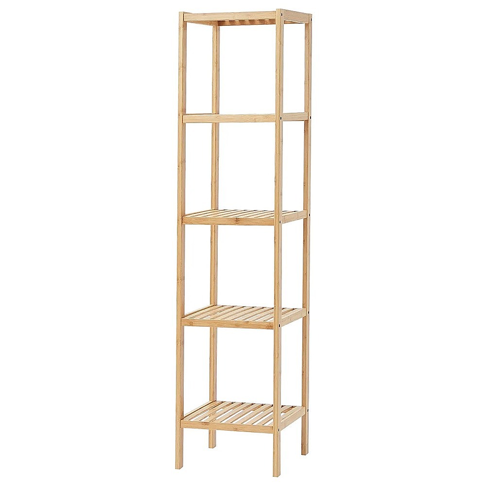 5 Tier Bookshelf Storage Unit Slim Industrial Bookcase for Home Office