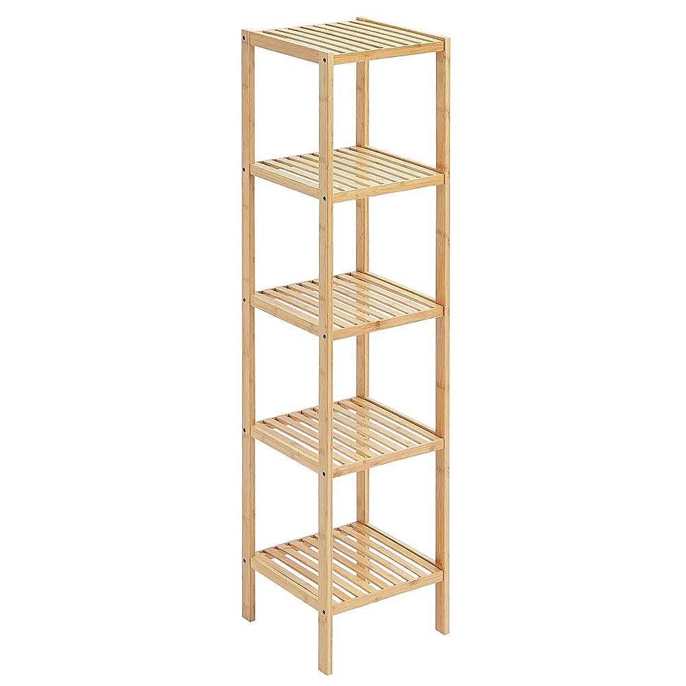 5 Tier Bookshelf Storage Unit Slim Industrial Bookcase for Home Office