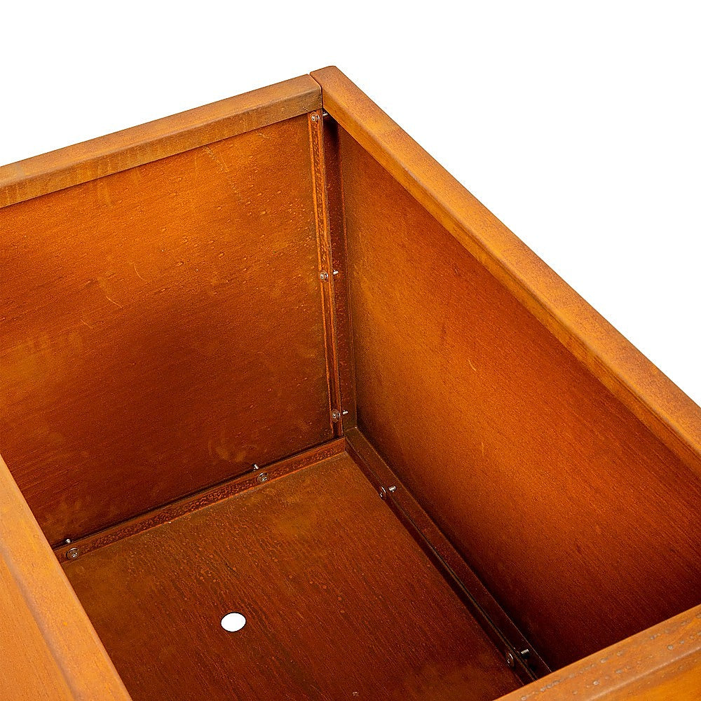 Corten Steel Planter Box 62x40x39cm Outdoor Raised Garden Bed