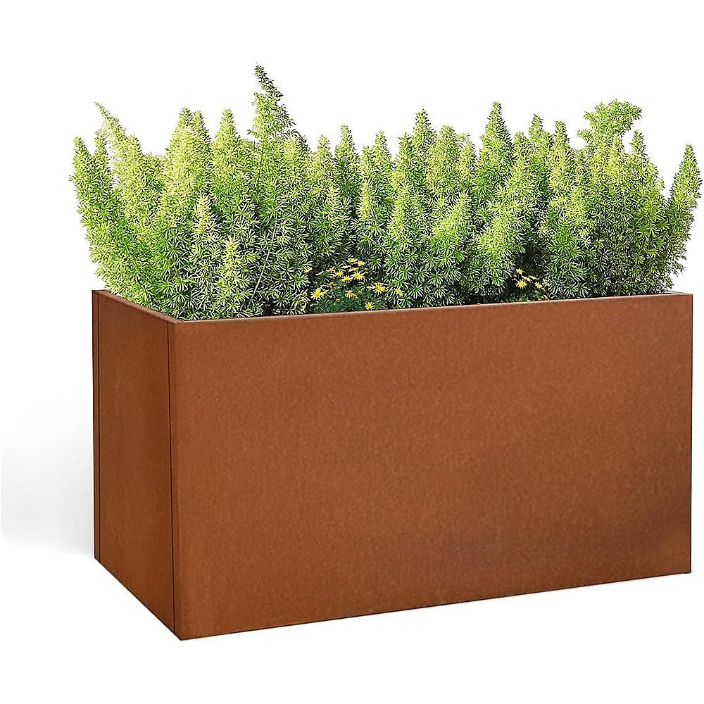 Corten Steel Planter Box 62x40x39cm Outdoor Raised Garden Bed