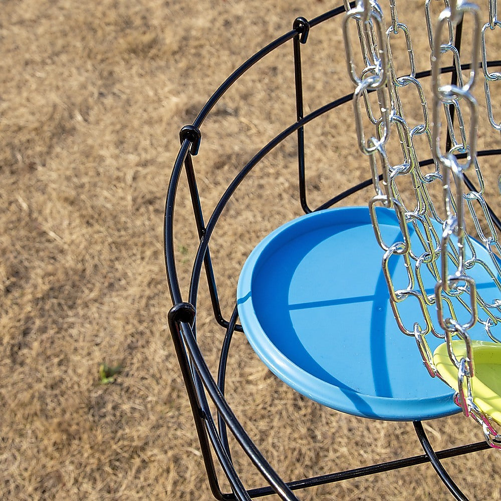 Portable Disc Golf Basket with 24 Chains and 6 Disc Set