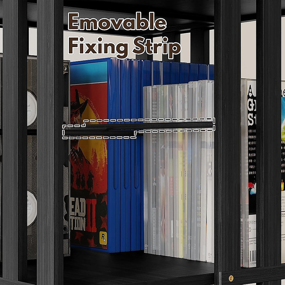 360 Rotating Bamboo Bookshelf 6-Tier Storage Display Rack Black