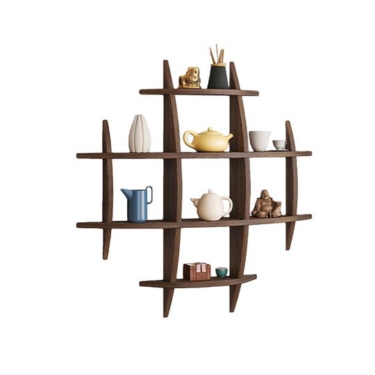 90x90 Solid Wood Floating Wall Shelf Antique Rustic Display