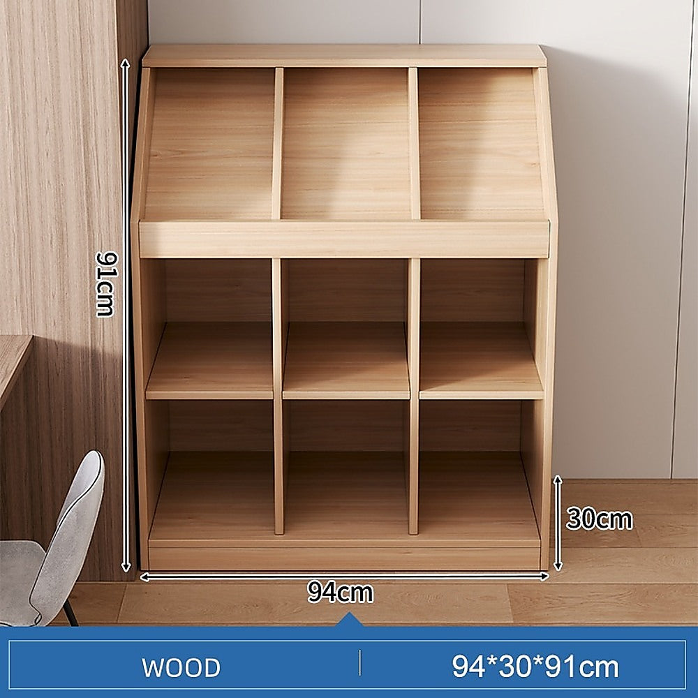 Slanted Top Bookshelf Bookcase Storage Cabinet for Classroom Home