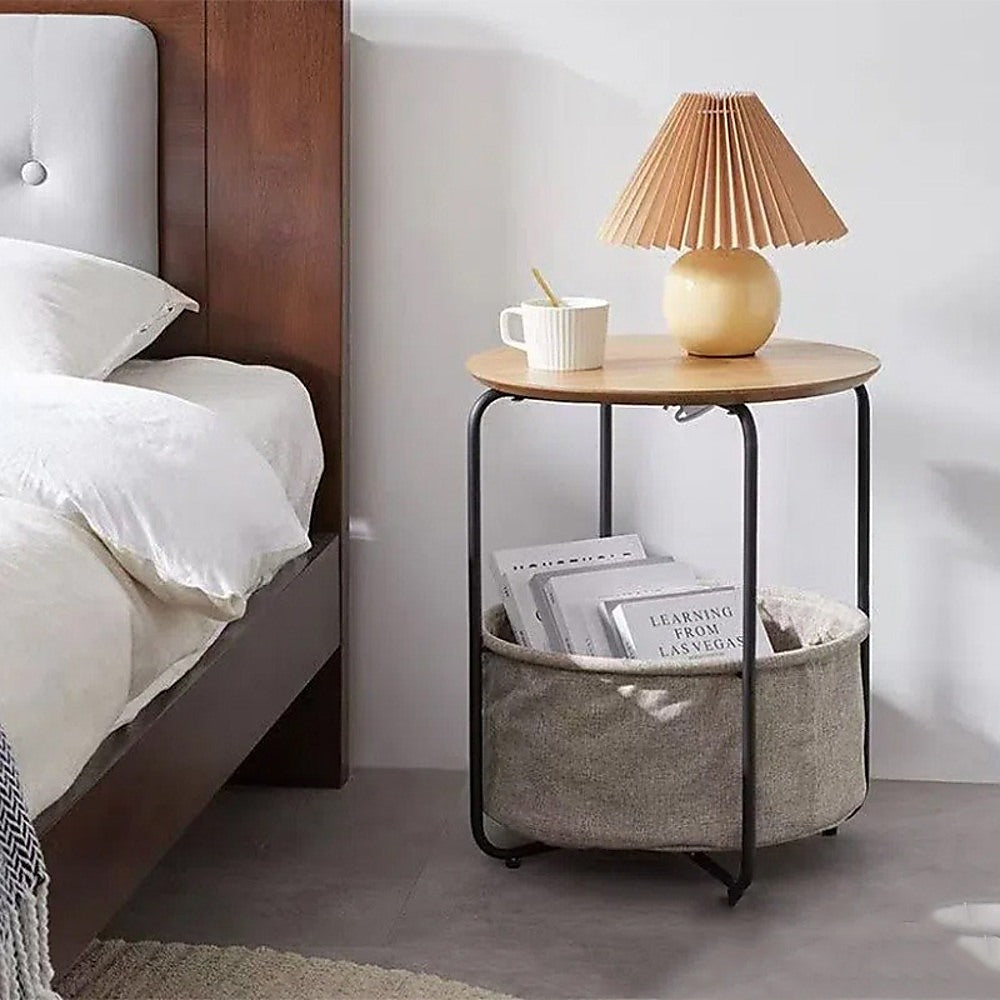 Modern Bedside Table Nightstand with Storage for Bedroom Living Room