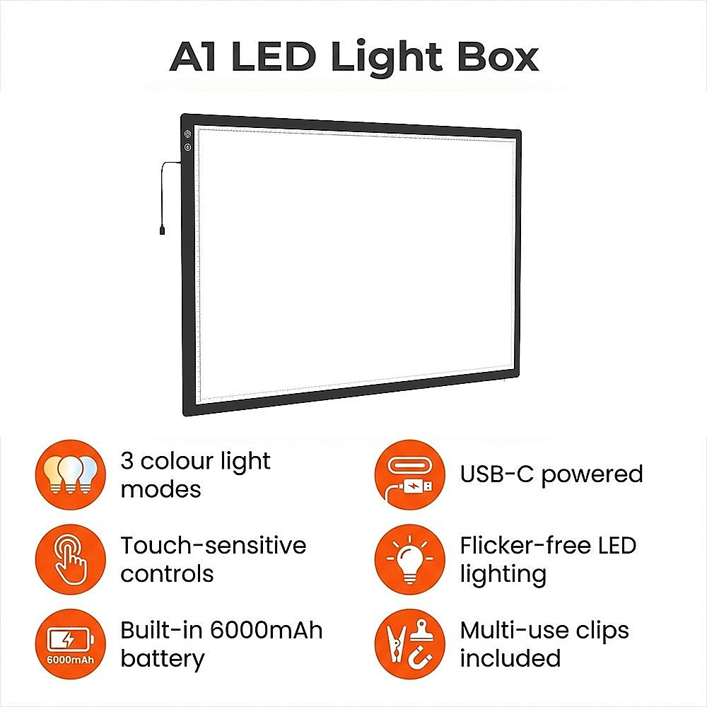 A1 LED Light Box with Adjustable Brightness for Tracing Drawing Art