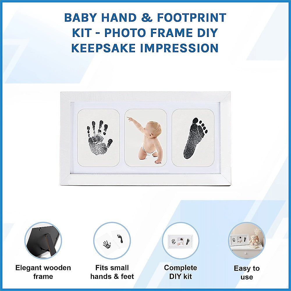 Baby Hand Footprint Keepsake Frame DIY Kit for Newborn Memory