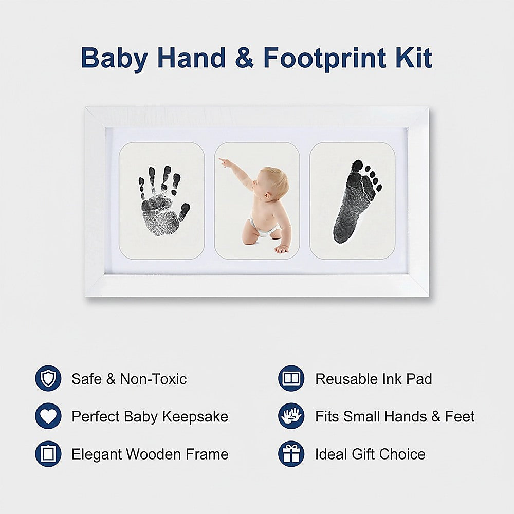 Baby Hand Footprint Keepsake Frame DIY Kit for Newborn Memory