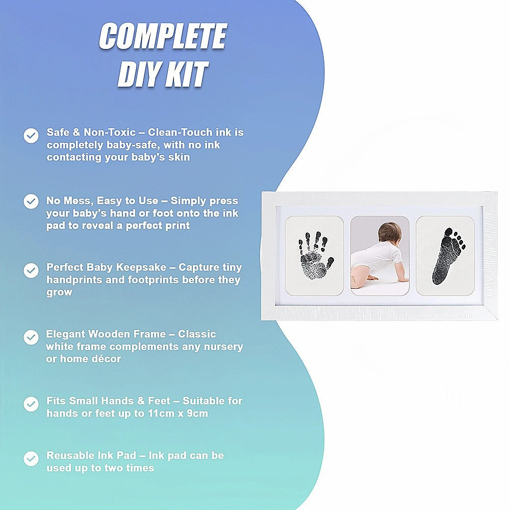 Baby Hand Footprint Keepsake Frame DIY Kit for Newborn Memory
