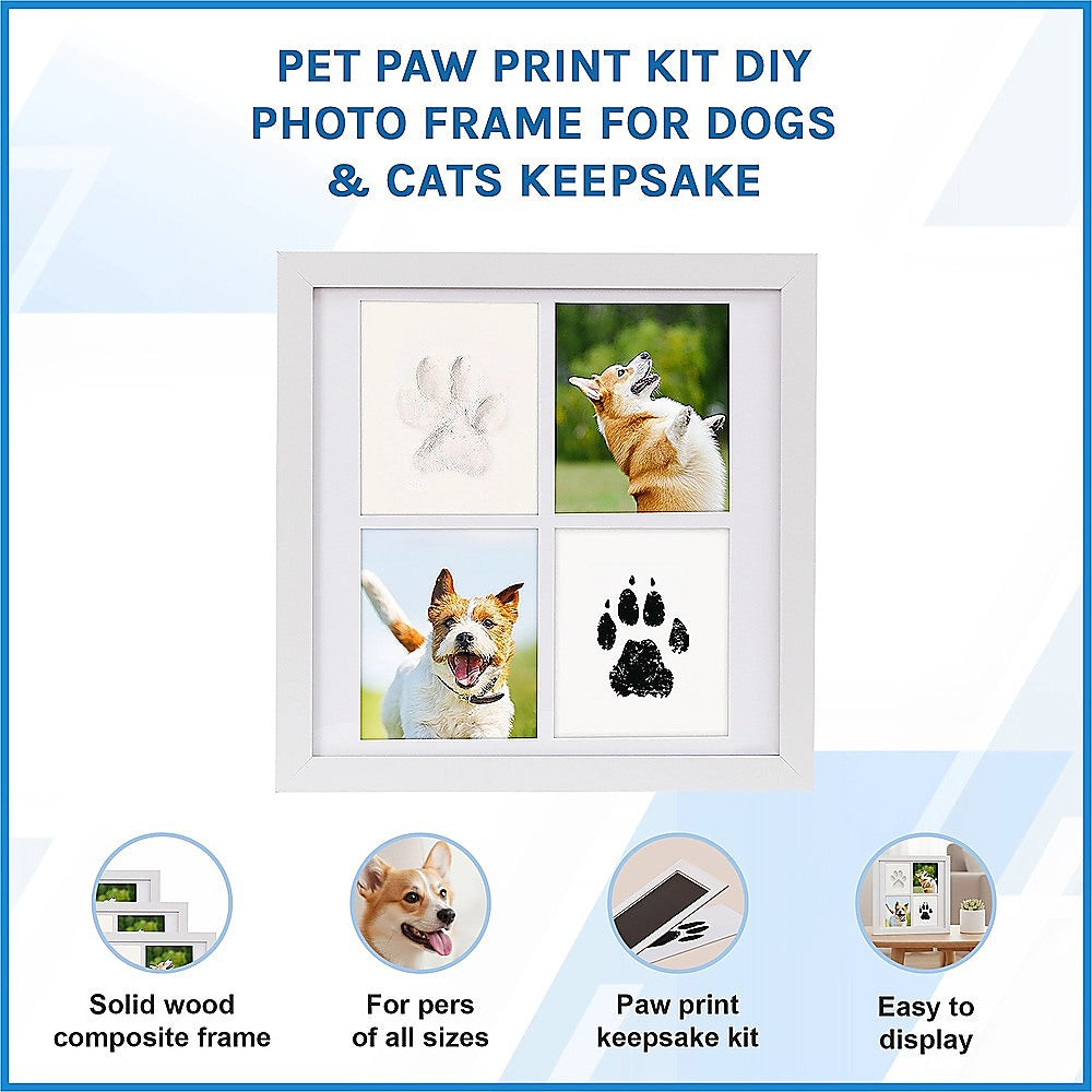 DIY Pet Paw Print Keepsake Frame Kit for Dogs and Cats Memory