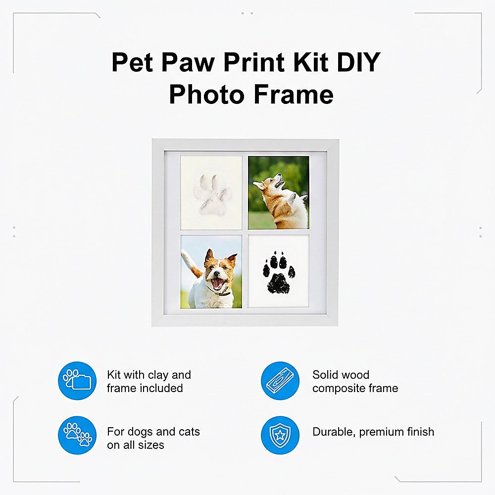 DIY Pet Paw Print Keepsake Frame Kit for Dogs and Cats Memory