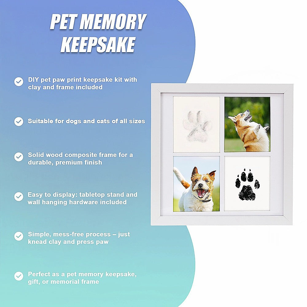 DIY Pet Paw Print Keepsake Frame Kit for Dogs and Cats Memory