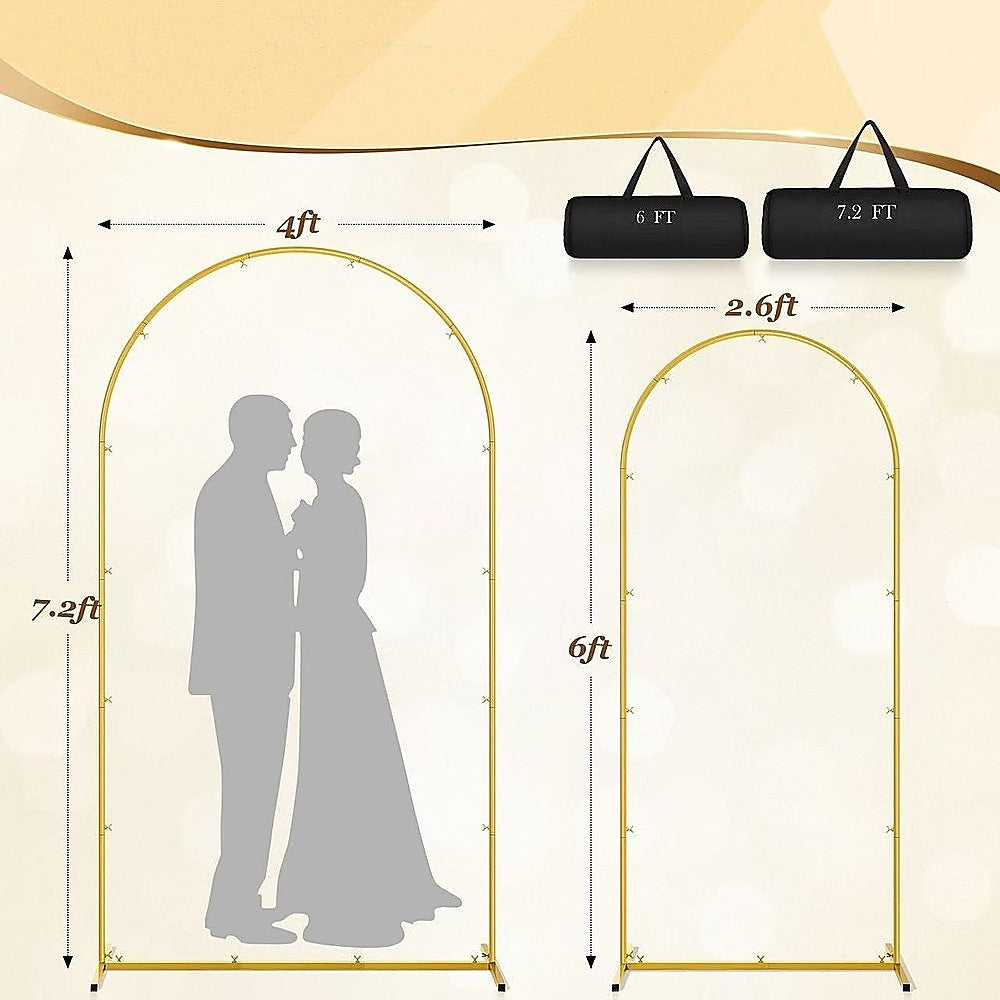Double Backdrop Stand with White Yellow Covers for Weddings Events