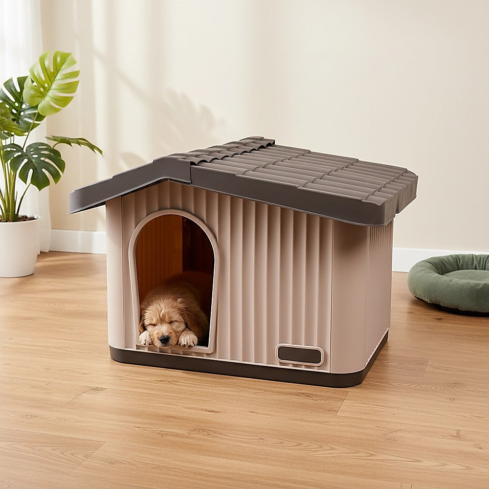 Plastic Dog House Kennel Shelter Indoor Outdoor Weatherproof Small