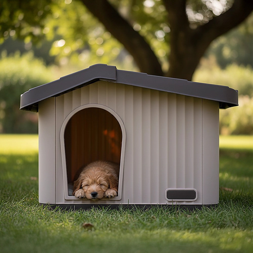 Plastic Dog House Kennel Shelter Indoor Outdoor Weatherproof Small