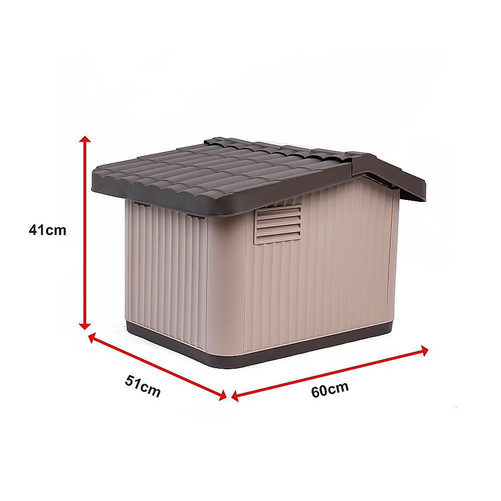 Plastic Dog House Kennel Shelter Indoor Outdoor Weatherproof Small