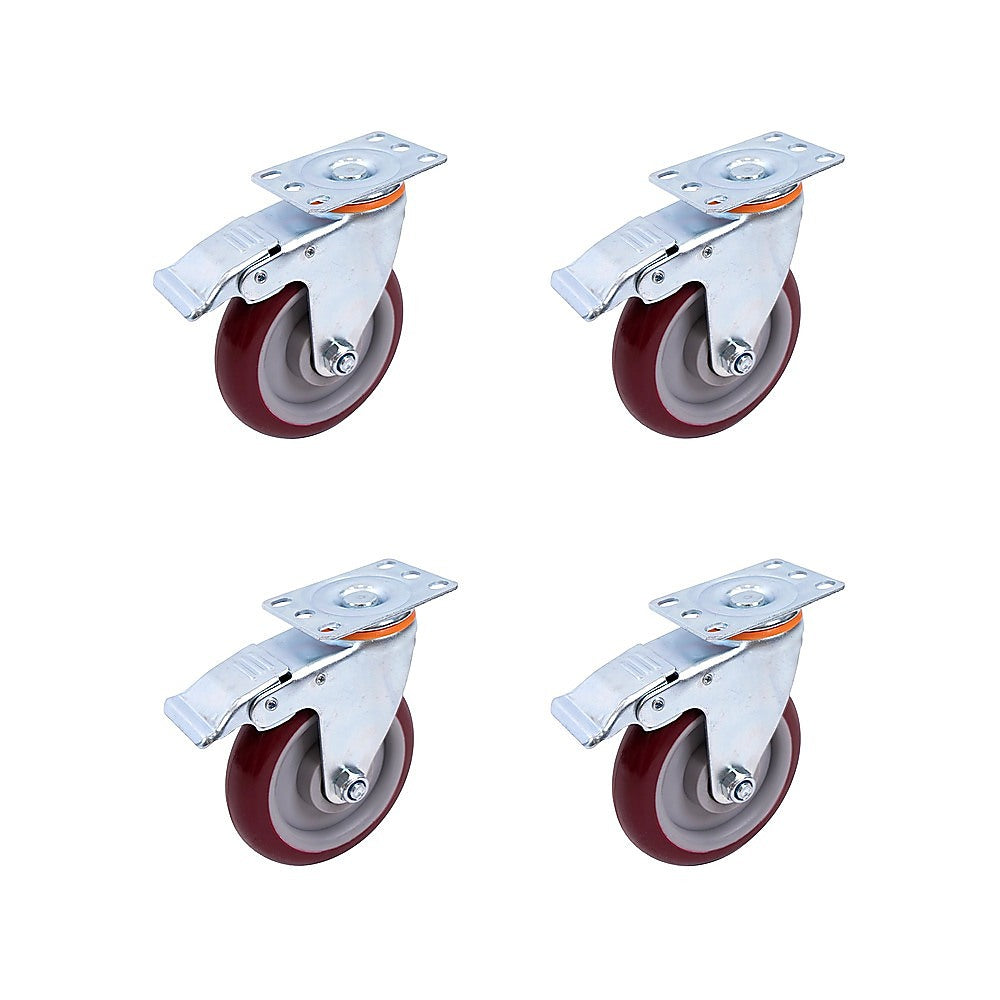 Heavy Duty 5 Inch Locking Swivel Caster Wheels 4 Pack Industrial