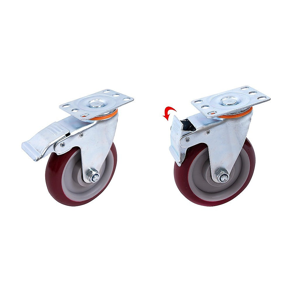 Heavy Duty 5 Inch Locking Swivel Caster Wheels 4 Pack Industrial