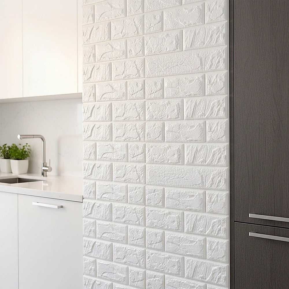 3D Brick Wall Stickers Peel Stick Foam Panels 60x30cm 50 Pack