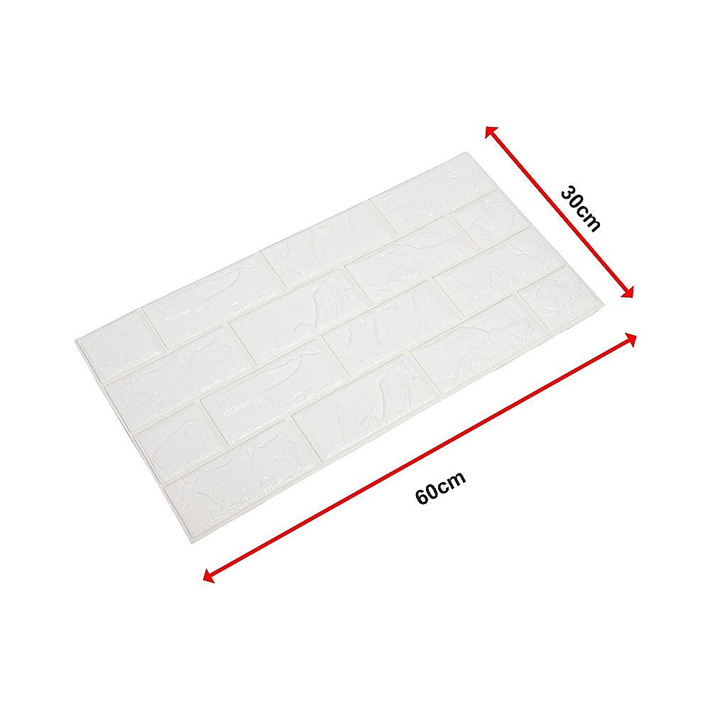 3D Brick Wall Stickers Peel Stick Foam Panels 60x30cm 50 Pack