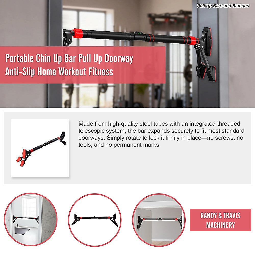 Portable Adjustable Pull Up Bar Doorway Chin Up Home Gym Fitness
