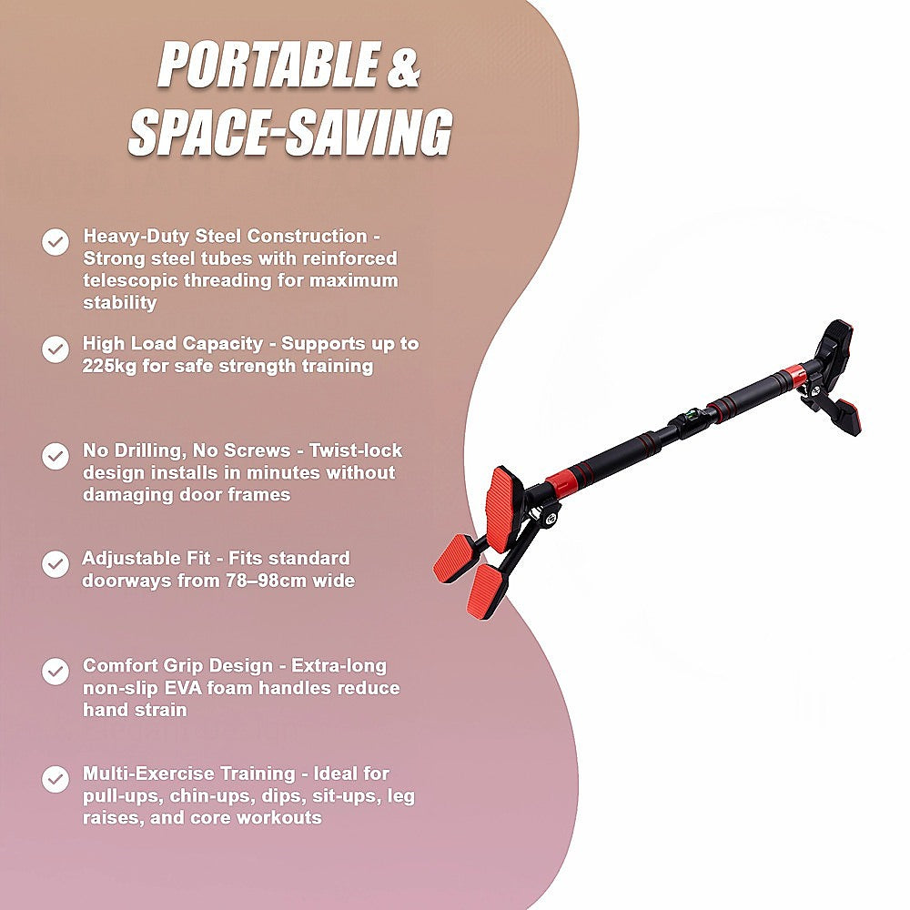Portable Adjustable Pull Up Bar Doorway Chin Up Home Gym Fitness