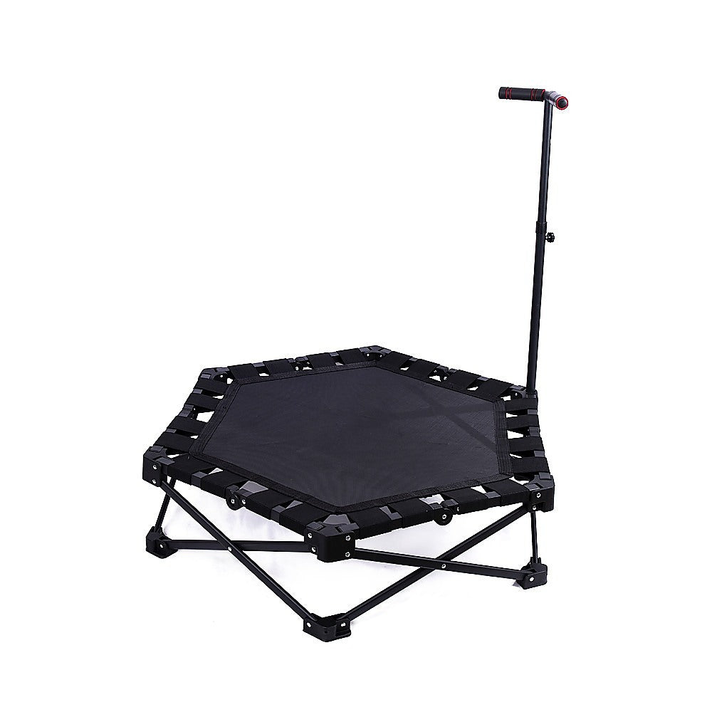 Foldable Fitness Trampoline with Handle Adjustable Home Rebounder