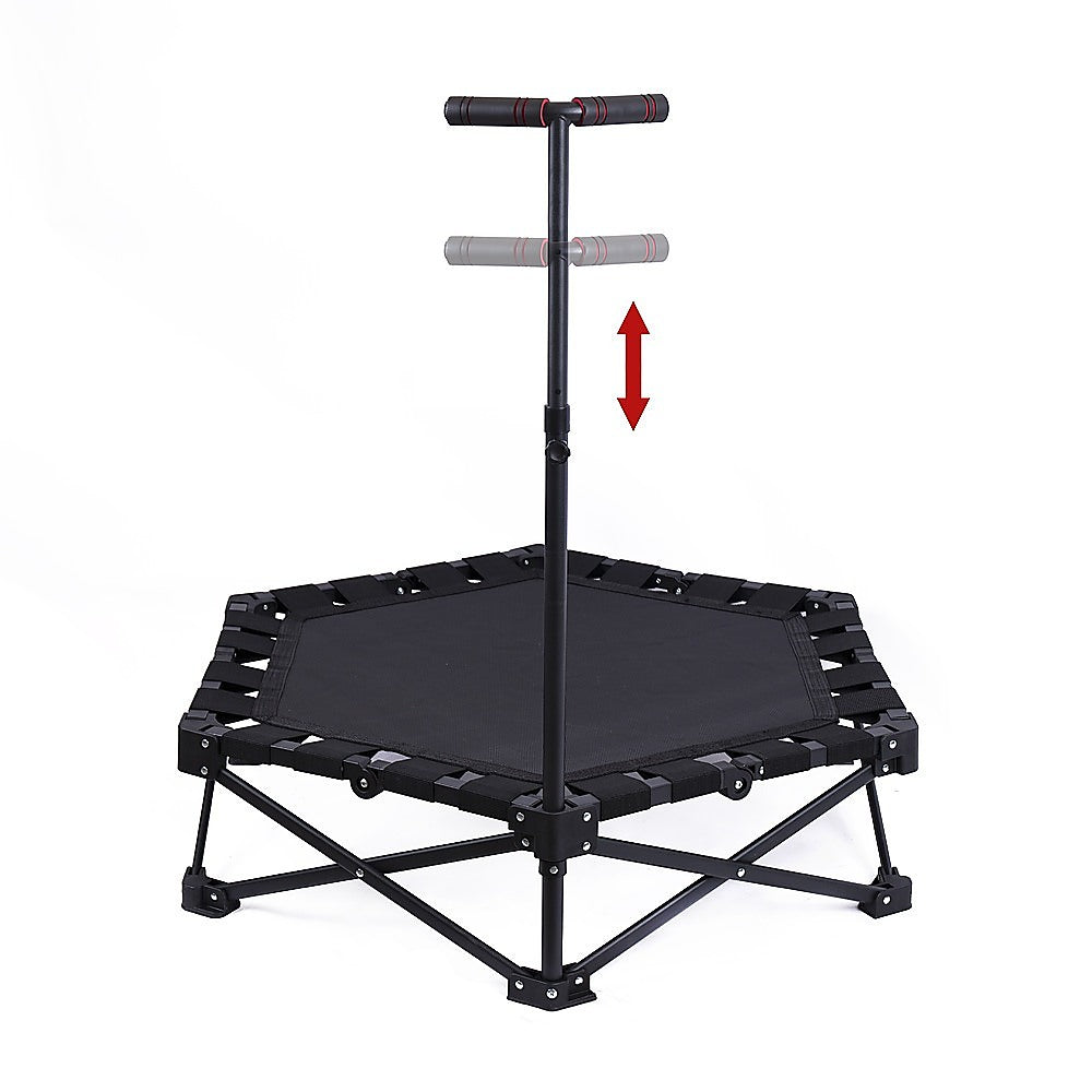 Foldable Fitness Trampoline with Handle Adjustable Home Rebounder