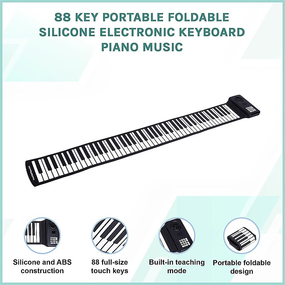 88 Key Portable Foldable Silicone Electronic Piano with Teaching Mode
