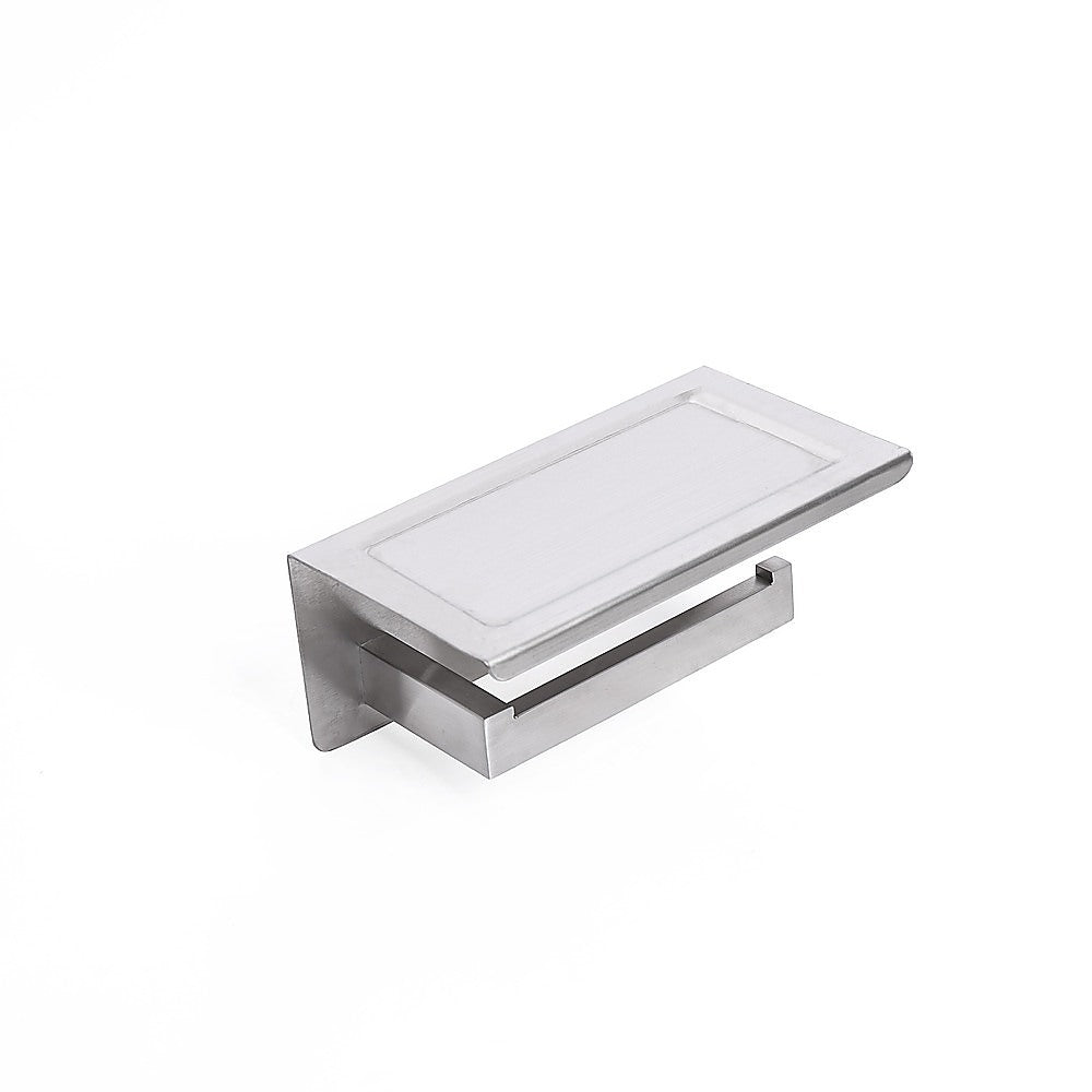 Toilet Paper Holder with Top Shelf Wall Mounted Rack Stainless Steel