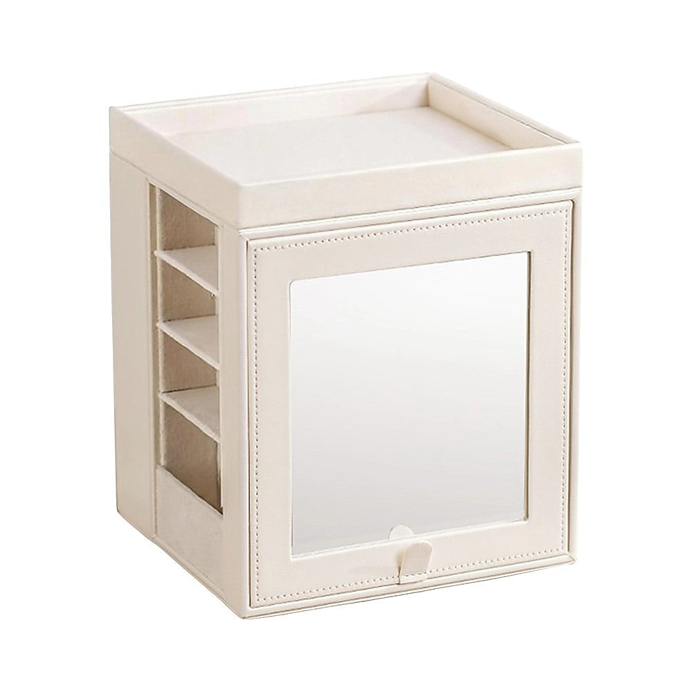 Rotating Jewellery Box with Mirror 360 Swivel Leather Velvet Organizer