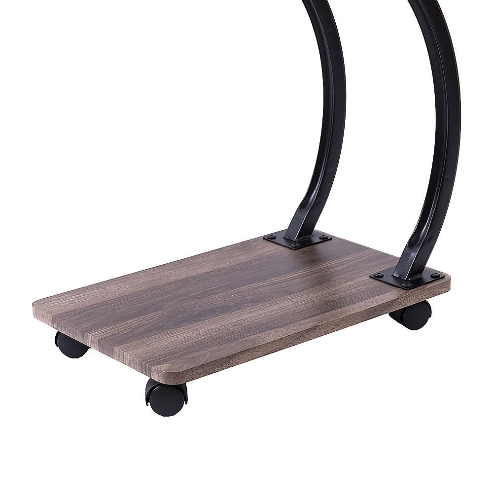 C-Shaped Side Table Wheels Sofa End Table | Simpledeals