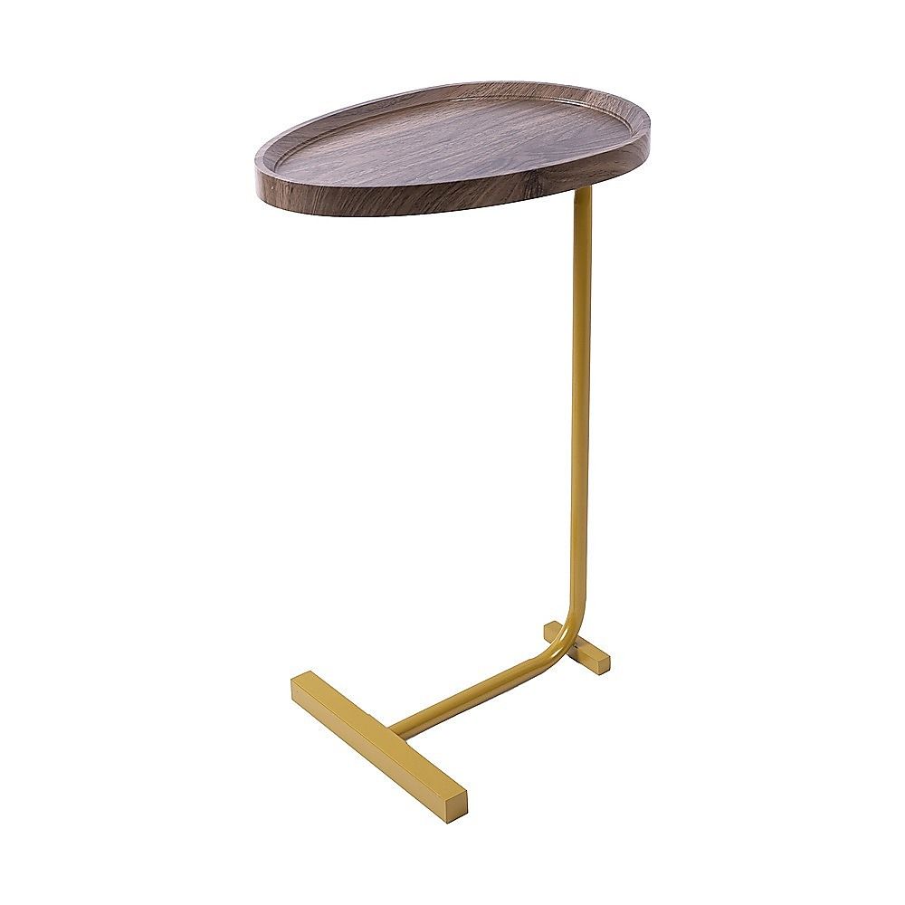 Oval Side Table Gold Base Sofa End Table | Simpledeals