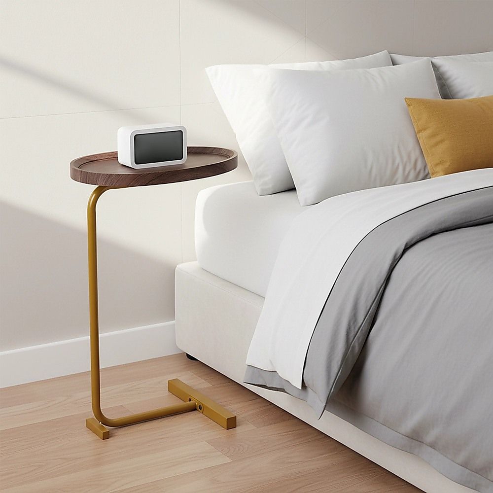 Oval Side Table Gold Base Sofa End Table | Simpledeals