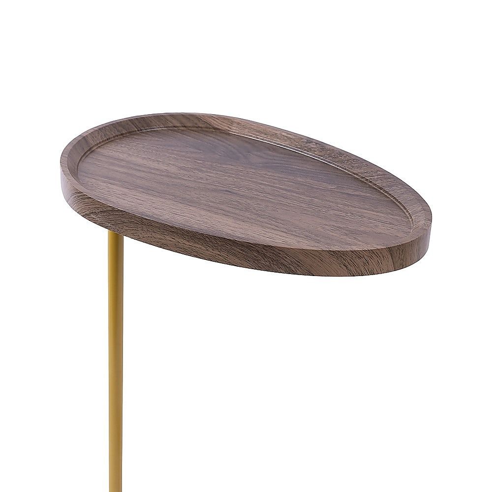 Oval Side Table Gold Base Sofa End Table | Simpledeals
