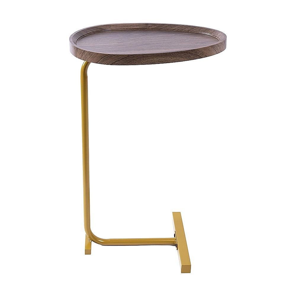 Oval Side Table Gold Base Sofa End Table | Simpledeals