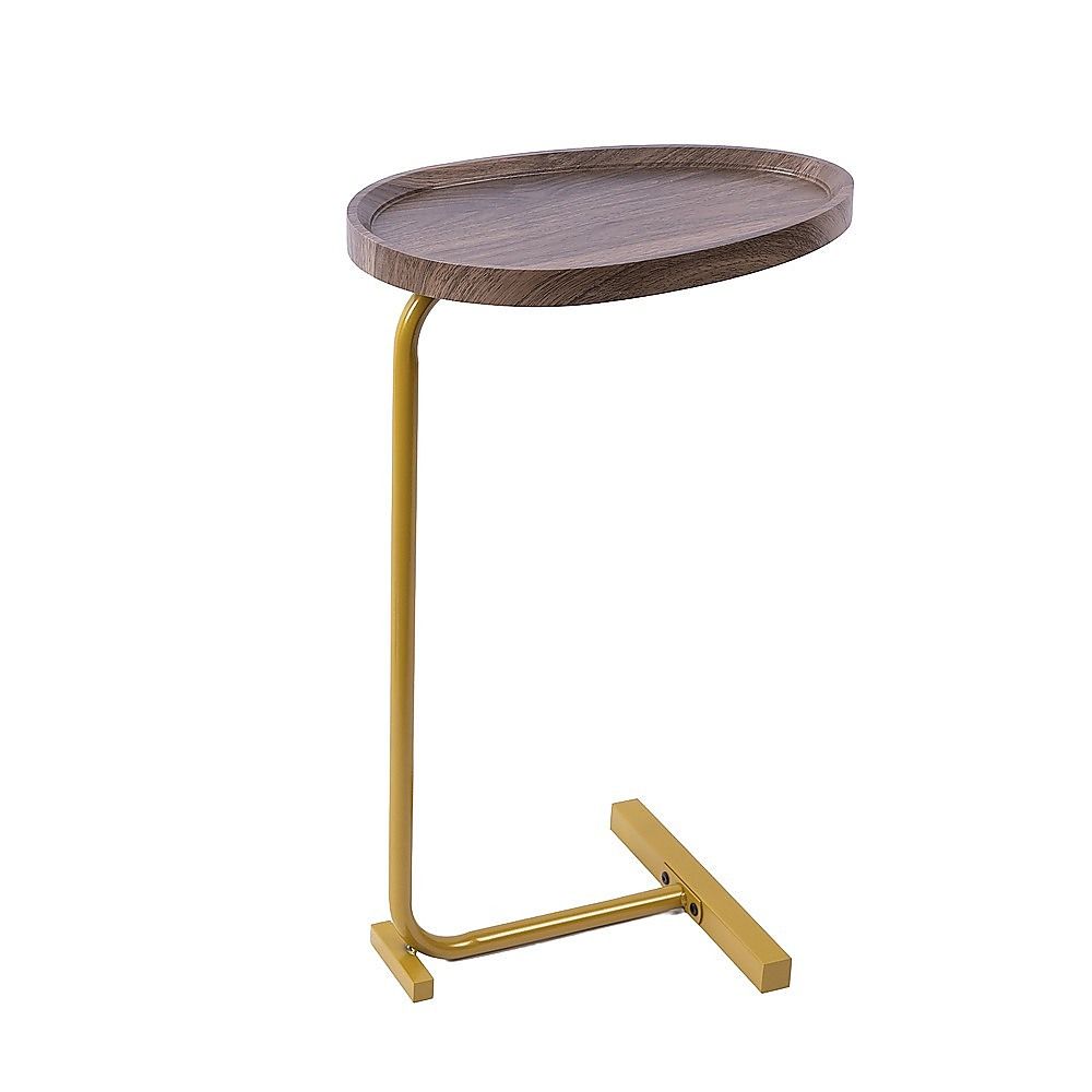 Oval Side Table Gold Base Sofa End Table | Simpledeals