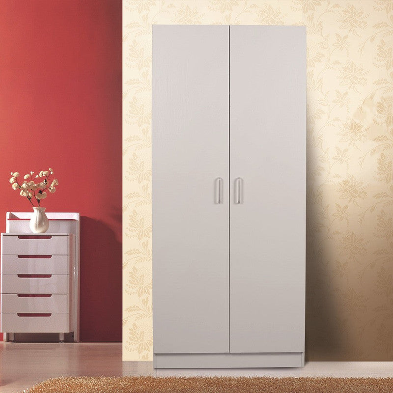 Two-Door Hanging Wardrobe with Clothing & Wardrobe Storage
