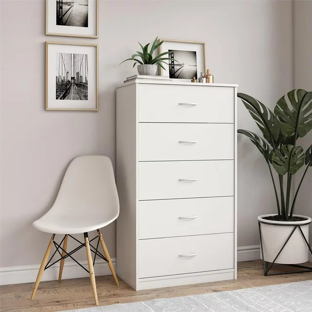 Clothing & Wardrobe Storage - Classic Elegance Five-Drawer Chest for Organized Living