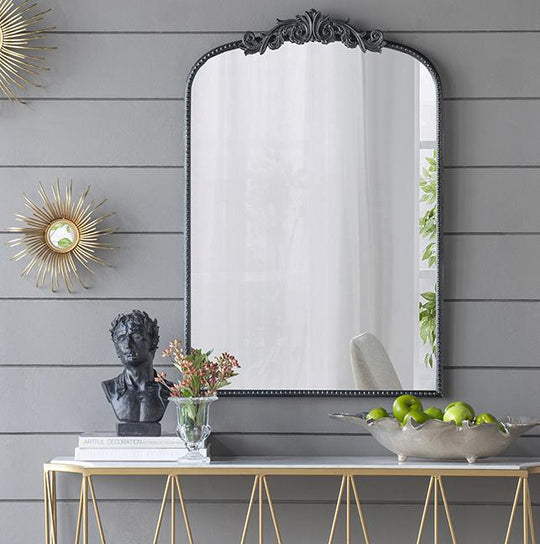 Ornate Metallic Wall Mirror with Mirrors